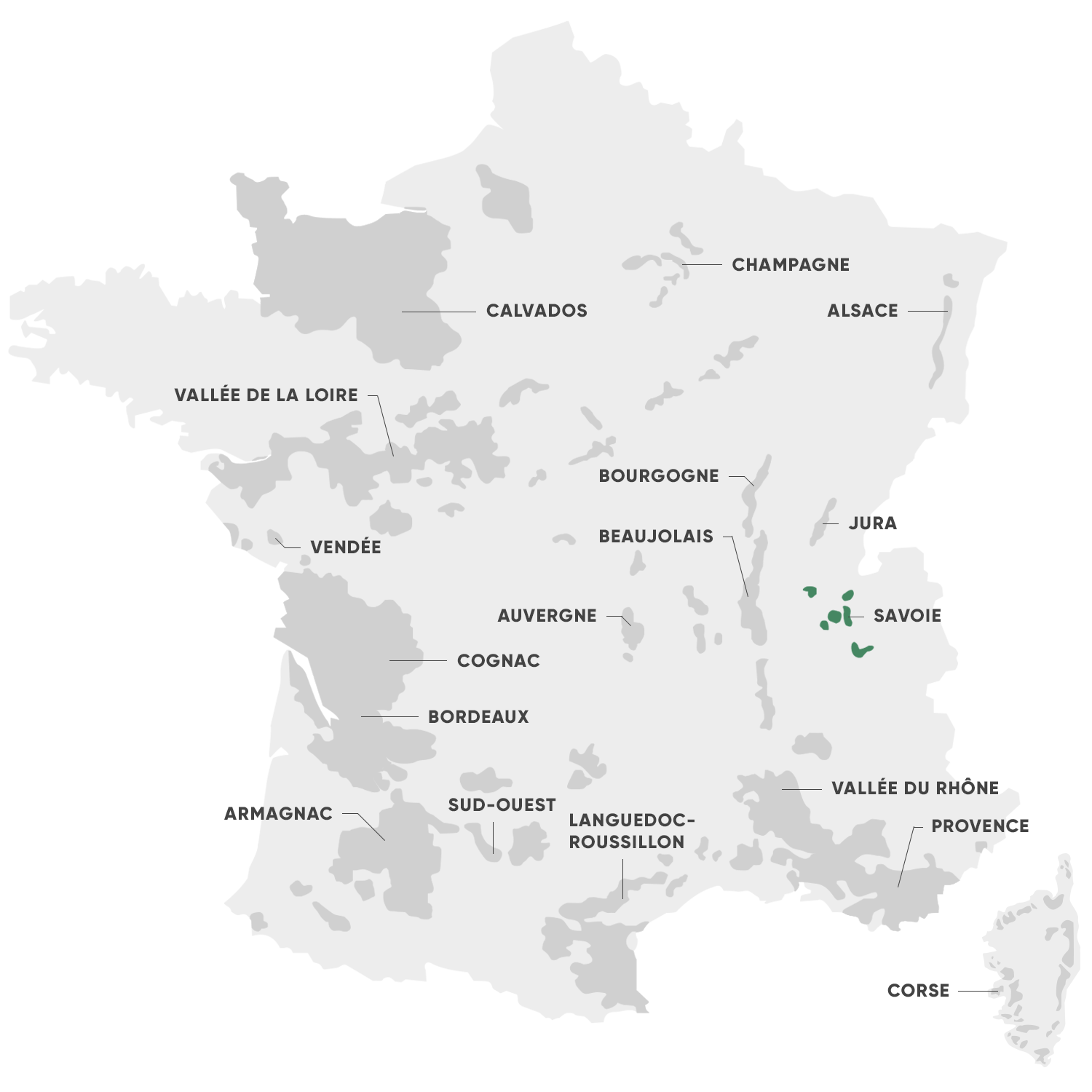 Carte de la région Savoie